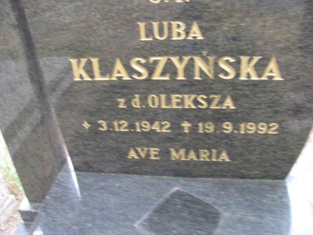 Luba Klaszyńska 1942 Murowana Goślina - Grobonet - Wyszukiwarka osób pochowanych